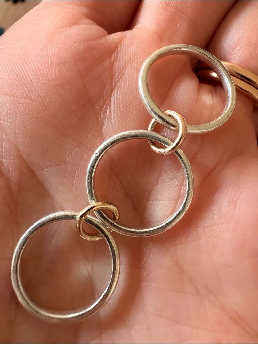 Mixed Metal Interlocking Stackable Ring - Picture 3 of 3